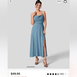 NWT Halara Ribbed Cowl Neck Backless Dress